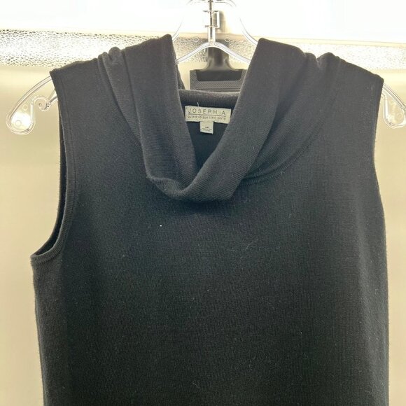 Joseph A. Cowl Neck Sleeveless Sweater Black Size Medium - Picture 2 of 9